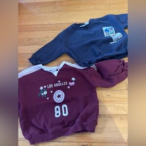 Bundle Of 2 Toddler Girl Zara Sweatshirt Postcards & Sporty LA Jersey 5-6 Years